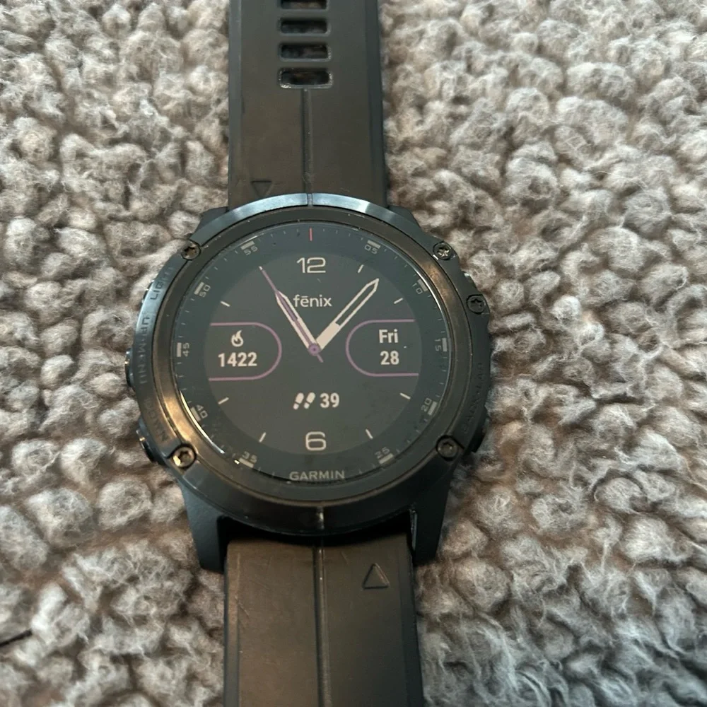 Garmin Fenix 5S Plus Black Smartwatch with Charger